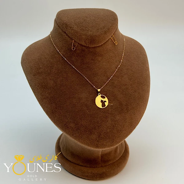 آویز گربه فرشته طلا لیزری